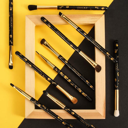 Eye Makeup Brushes 10Pcs Skull Printed Eyeshadow Makeup Brush Set Blending Concealer Eyebrow Eye Liners Premium Synthetic Eyeshadow Crease Brow Brush